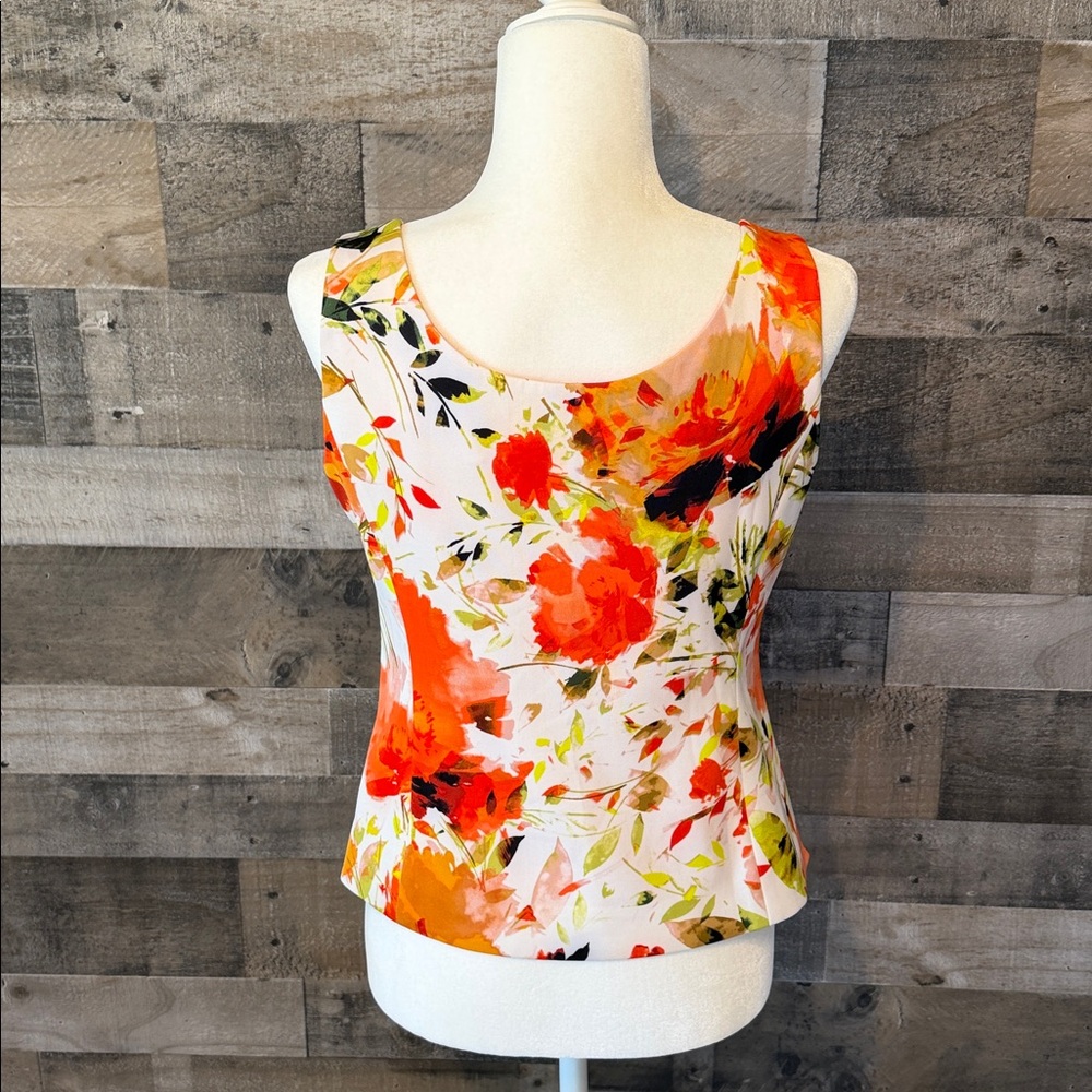 Kasper Floral Tank Top Size 4P - Picture 2 of 14